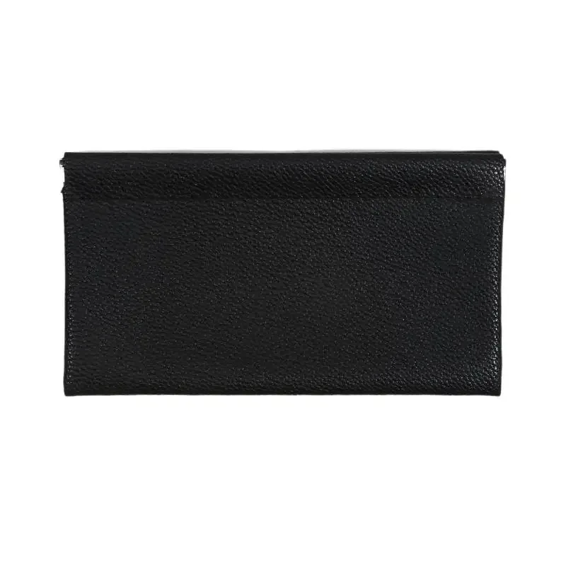 portefeuille long en cuir pu première couche, couleur unie, à fermeture automatique, pour passeport, permis de conduire, documents, câble de données et trousse à cosmétiques
