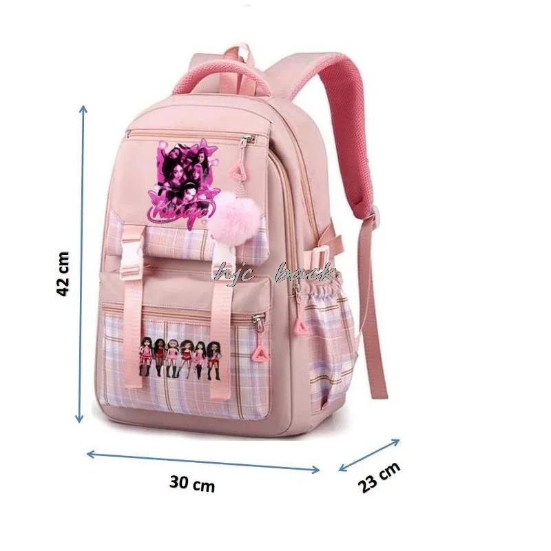 katseye chaud drôle impression sacs d'école adolescentes grande capacité en plein air voyage sac à dos multi-fonction dessin animé étudiants sac à dos