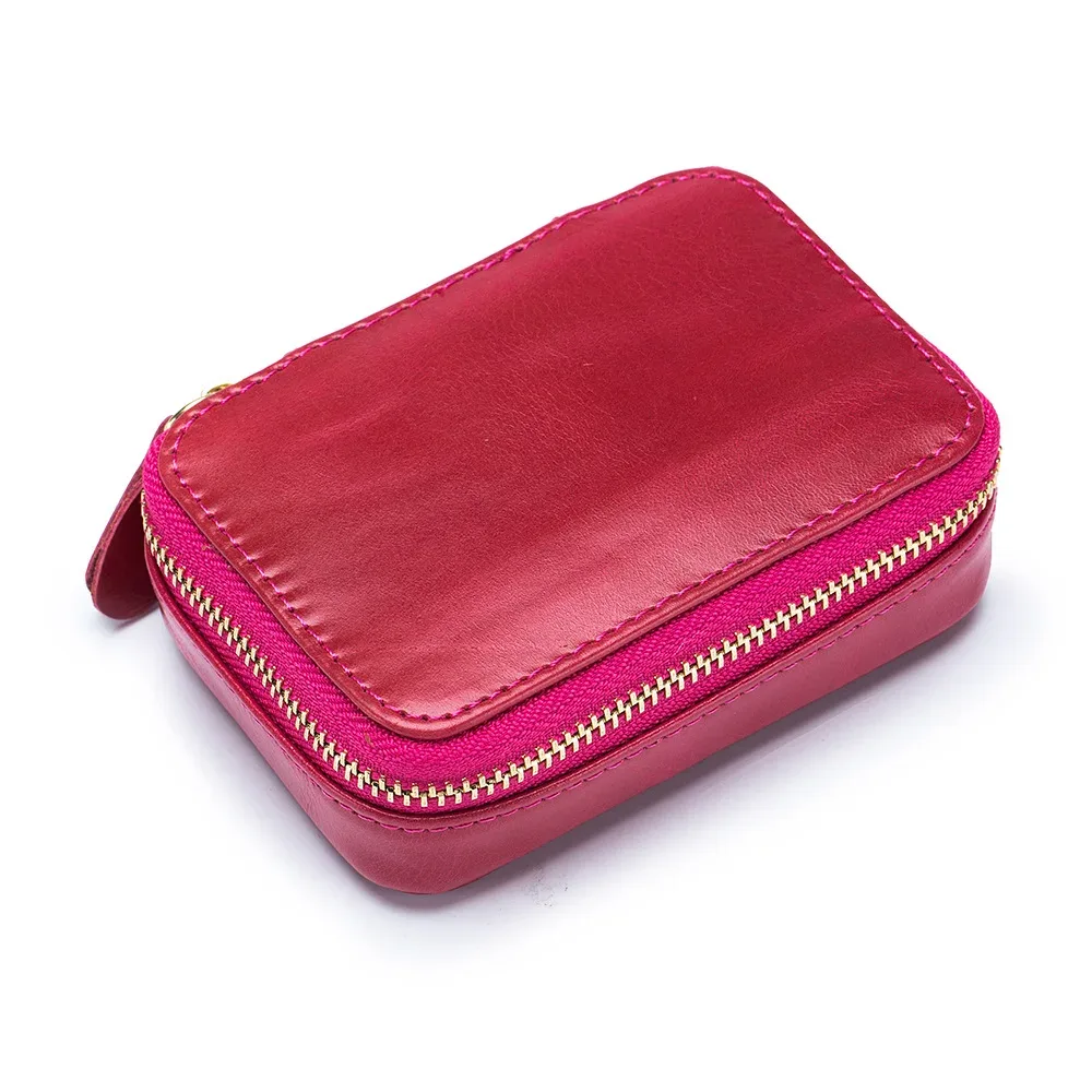 petit sac carré en cuir véritable pour rouge à lèvres, avec miroir, sac de maquillage mignon en cuir de vache pour boîte à bijoux pour femmes, mini sac de rangement pour pièces de monnaie