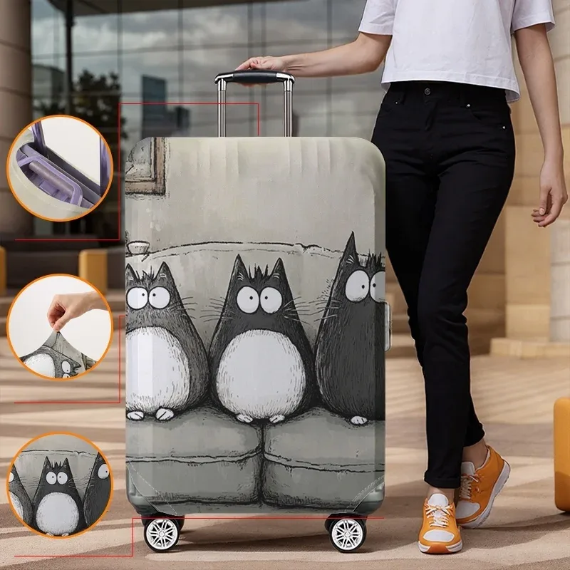 housse de protection pour bagages à motif totoro, adaptée aux housses de bagages de 18 à 32 pouces, gants pour poignée de bagage, accessoires de voyage