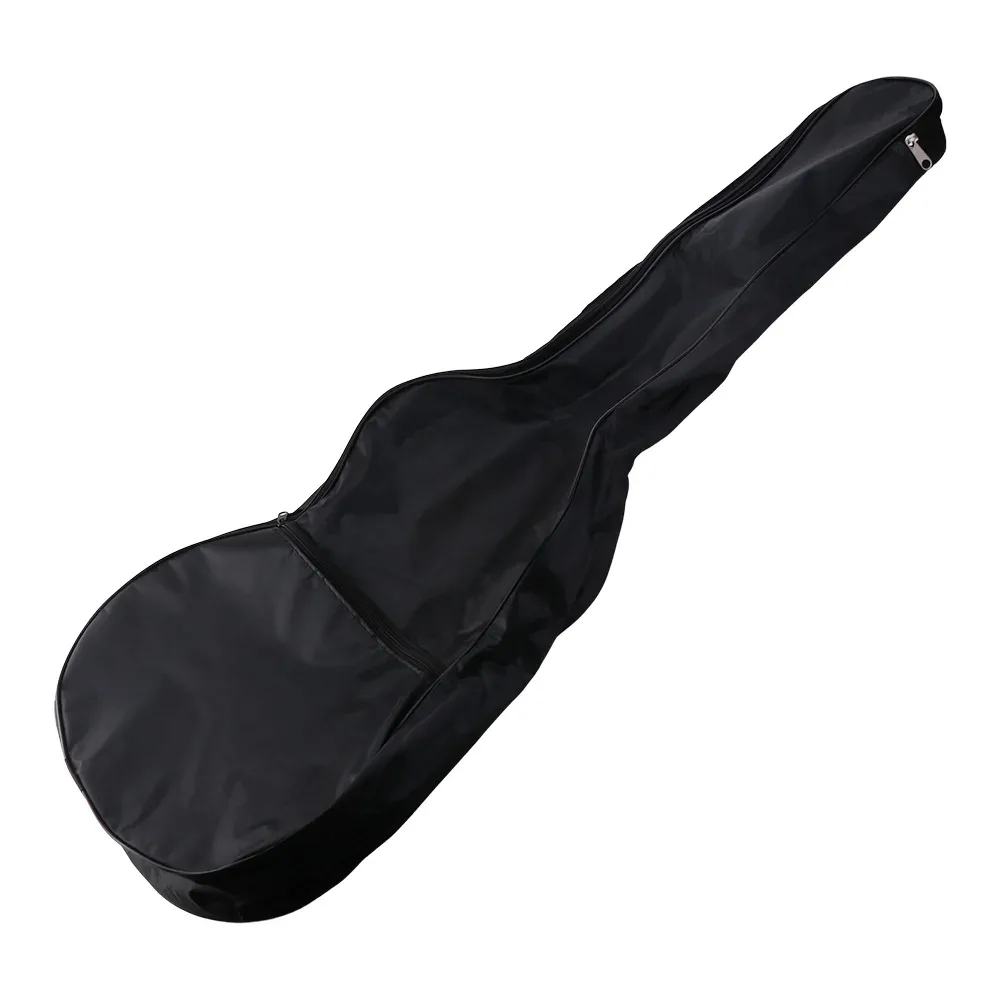 sac de guitare antichoc à sangle réglable, sac à dos de guitare en tissu oxford noir, sac à bandoulière simple imperméable avec fermeture éclair et poignée