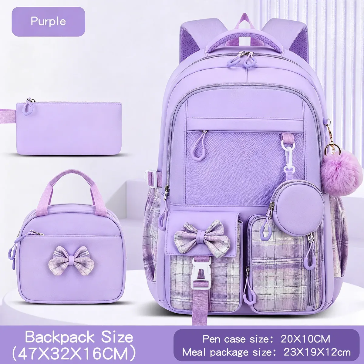 ensemble de sacs d'école pour enfants, grand sac à dos kawaii pour filles, sac à dos d'école primaire, sac à livres pour enfants, sac à dos de voyage étanche pour ordinateur portable