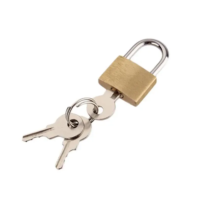 mini cadenas en laiton massif avec 3 clés, serrure de sécurité pour bagages, sac à dos, casier de gym, valise, tiroir, armoire
