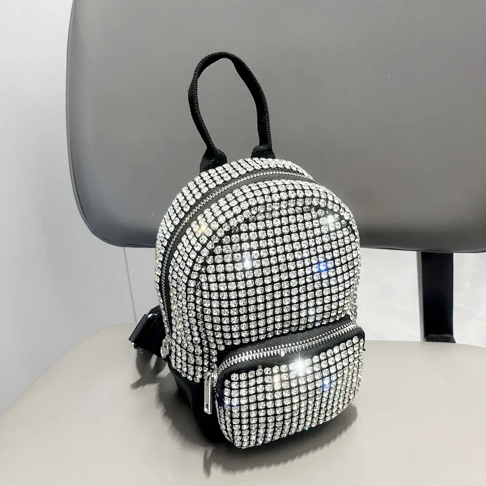 sac à dos en cristal brillant avec biscuits, sacs à main et sacs à main faits à la main, sacs à dos de créateurs de luxe, sac à main