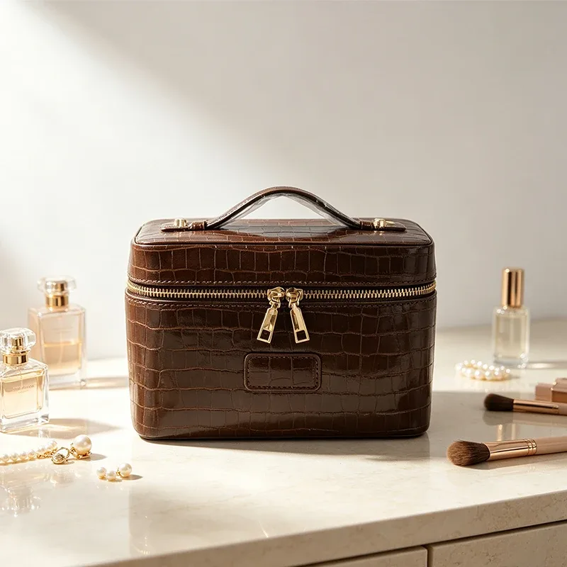 sac de voyage personnalisé en cuir motif crocodile avec fermeture éclair, grande capacité, poignée supérieure, sac à main de luxe diy pour femme