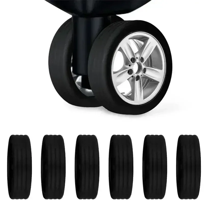 couvercle en caoutchouc pour rouleau de bagages, 8 pièces, accessoire de roue de chariot silencieux, housse de protection adaptée aux bagages à double roue