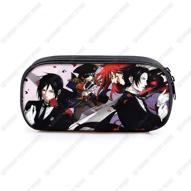 trousse à cosmétiques anime black butler, sac à crayons, sacs de papeterie pour garçons et filles, porte-crayons pour enfants, fournitures scolaires