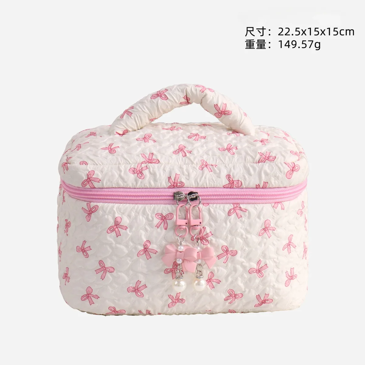 nouvelle trousse de maquillage élégante à nœud, grande capacité, pochette de maquillage à main, trousse de toilette portable pour femmes, organisateur de rangement pour rouges à lèvres