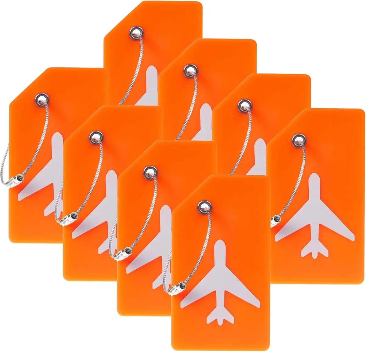 8 étiquettes de bagage en silicone pour hommes et femmes, accessoires de voyage, porte-nom et adresse pour valise, étiquettes unisexe pour avion