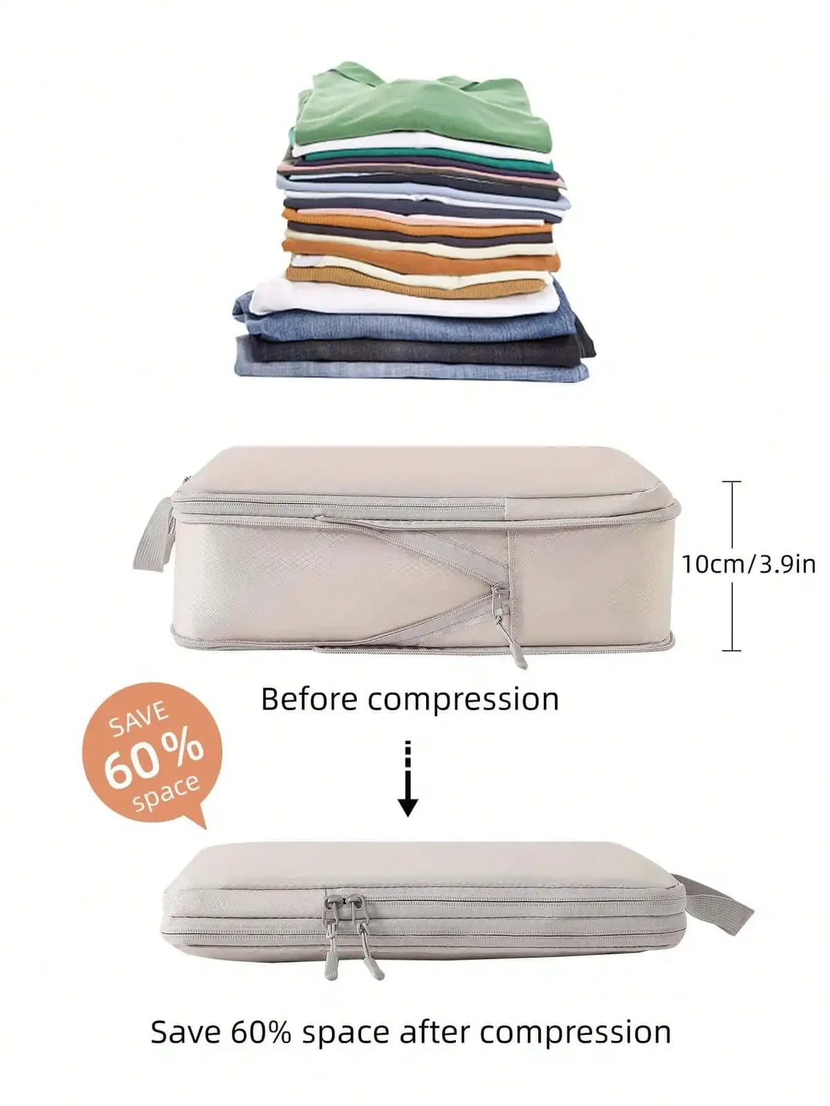 4 pièces/ensemble emballage compressible sac de rangement de voyage cubes valise étanche en nylon portable avec sac à main organisateur de bagages ryanai