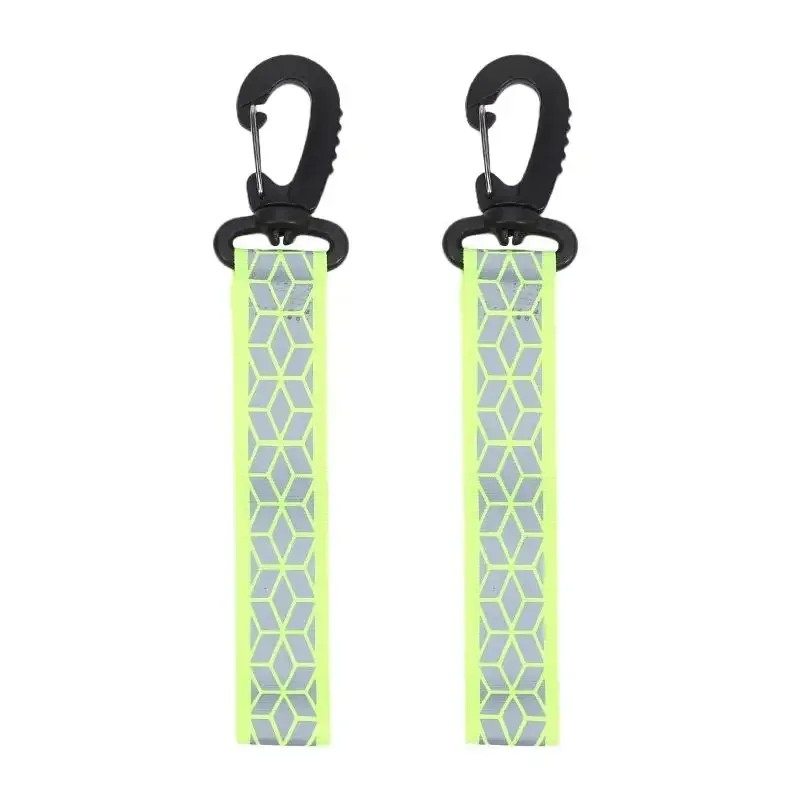 sangles de sécurité réfléchissantes pour sac à dos, 2 pièces, fournitures pour porte-clés, conçues pour le camping, la randonnée, équipement de sécurité nocturne, bande réfléchissante