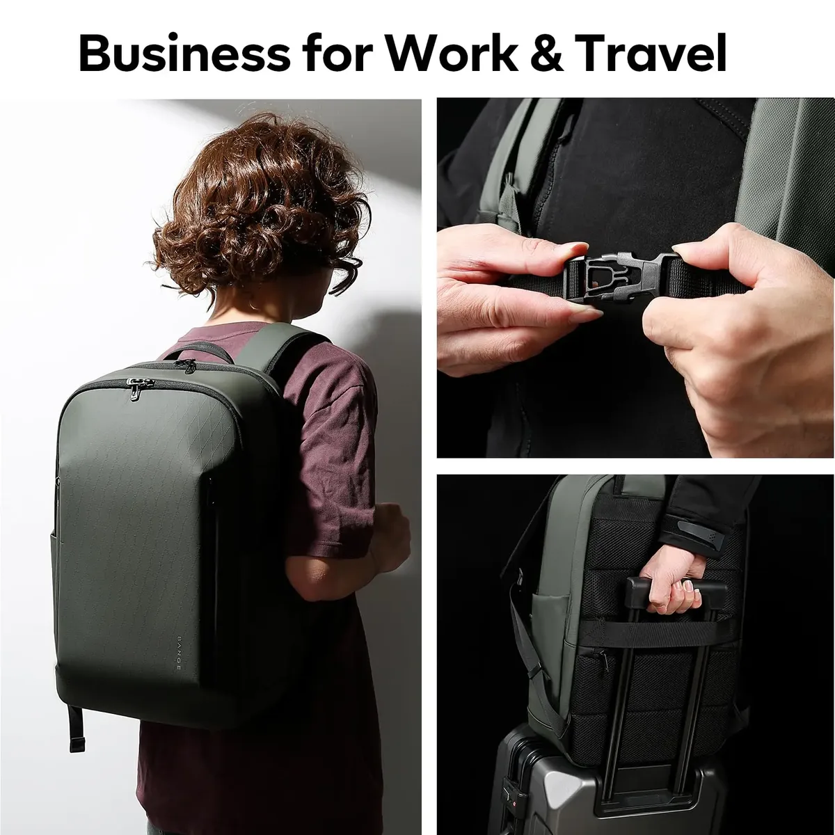 bange carry on sacs à dos légers pour ordinateur portable de 15,6 pouces pour hommes, pour les voyages courts, les voyages d'affaires, les sacs d'école avec poches latérales