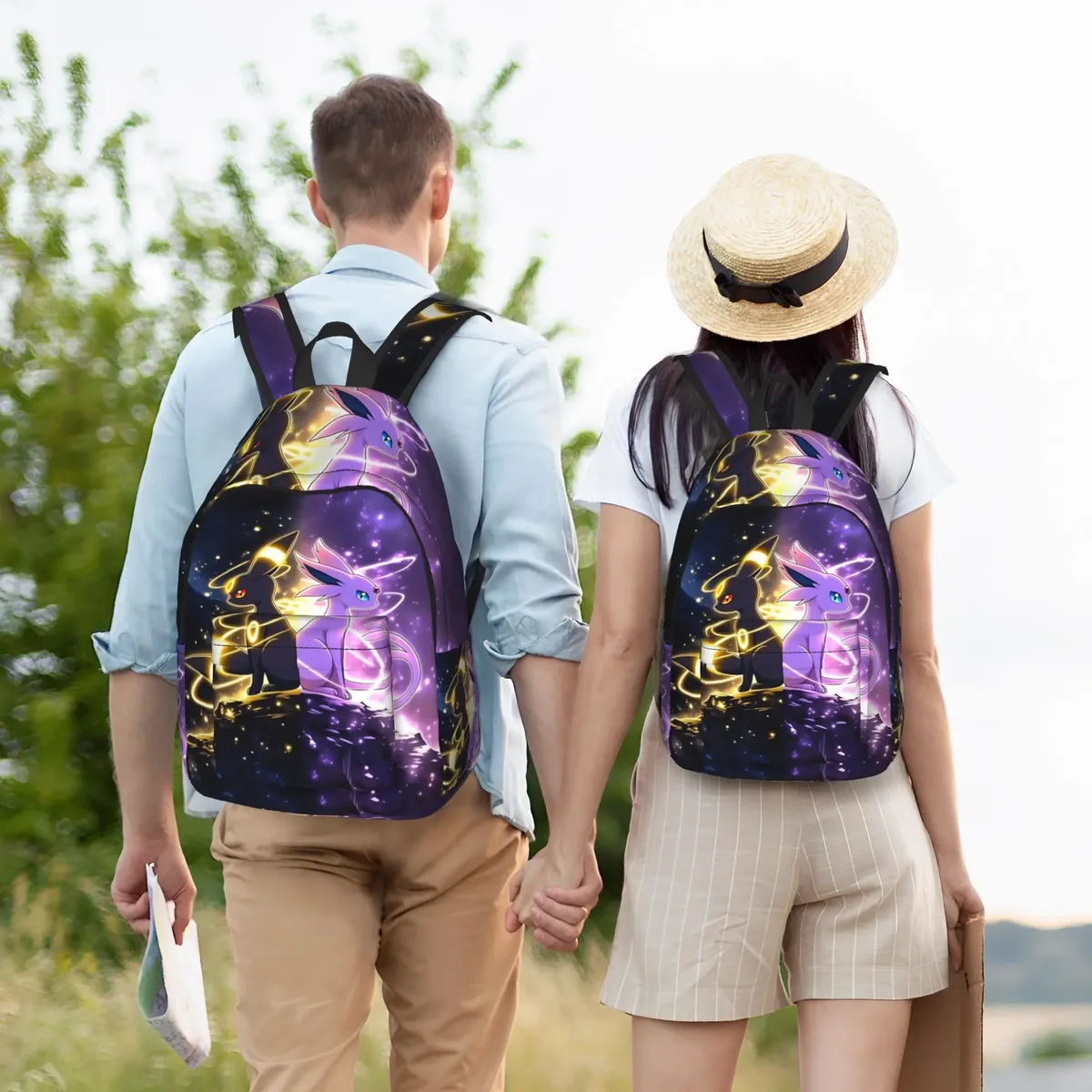 sac à dos pokemon à la mode, mochilas, sangle réglable pour le travail, le bureau, sac à dos rétro lavable