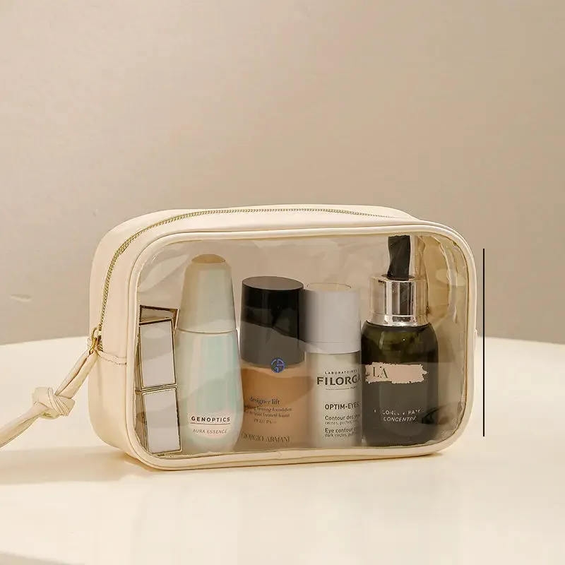 sac à cosmétiques étanche, sac de rangement portable pour cosmétiques, sac de lavage transparent en pvc de grande capacité, sac de rangement de voyage, 1/3 pièces