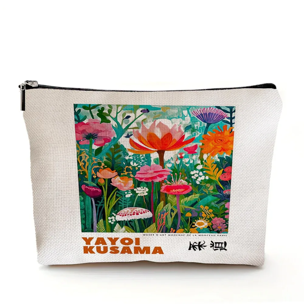 yayoi kusama dame sac à main de mariage sacs de maquillage art japonais fille sac cosmétique double impression femmes organisateur de voyage portefeuille enfant