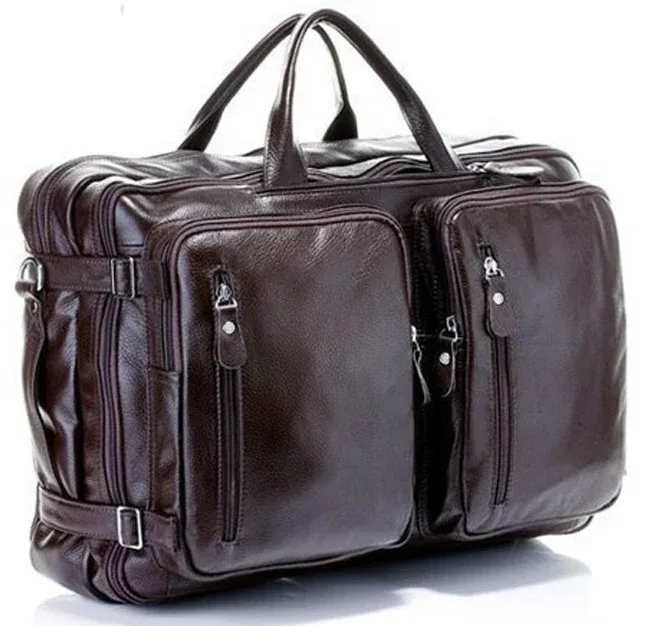sac de voyage multifonction en cuir véritable pour hommes, fourre-tout de voyage, de voyage, de week-end