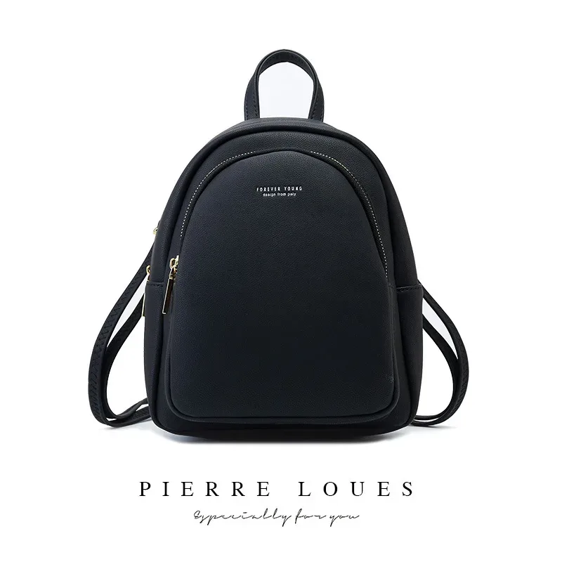 petit sac à dos en cuir pu pour femmes, sac à bandoulière preppy solide pour dames, sac à dos de voyage pour écoliers