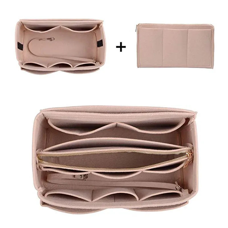 hhyukimi marque maquillage organisateur feutre insérer sac pour sac à main voyage intérieur sac à main portable sacs à cosmétiques adapté diverses marques sacs