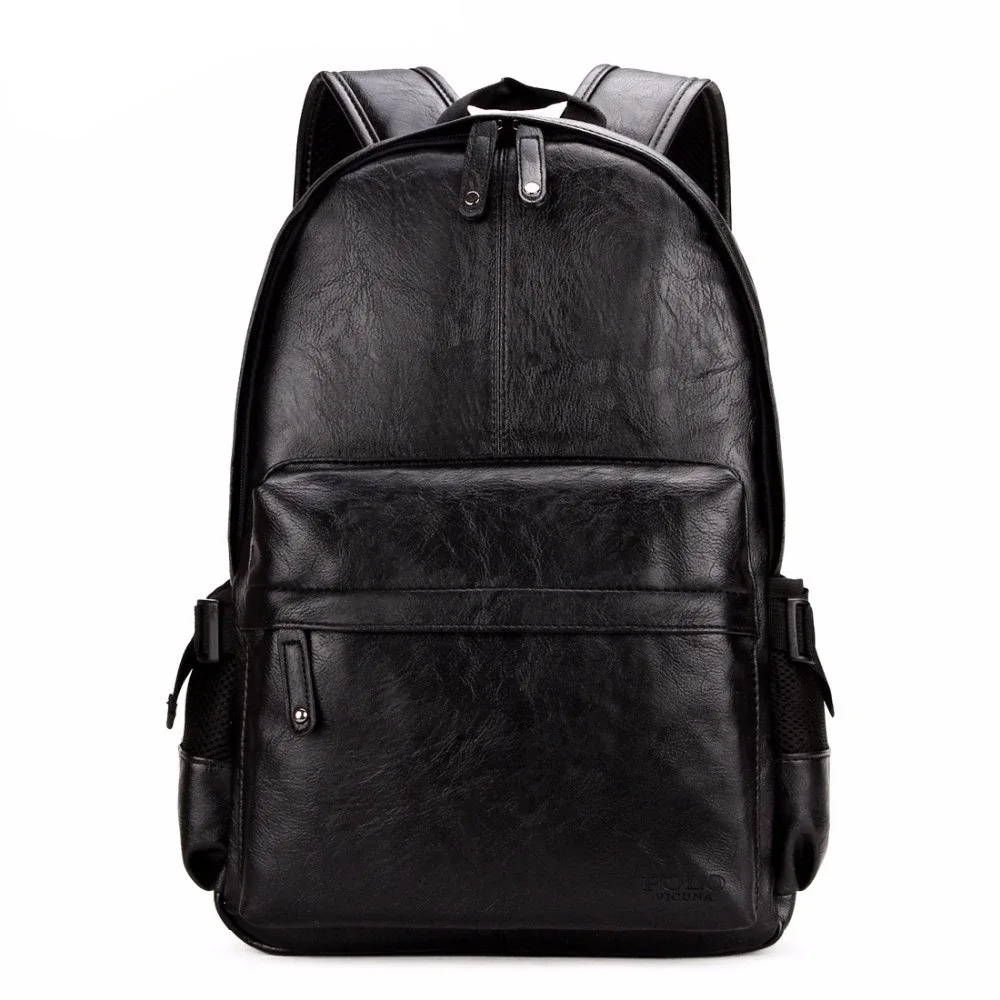 sac à dos d'école en cuir pour hommes, célèbre marque, style preppy, design simple, sacs de jour décontractés
