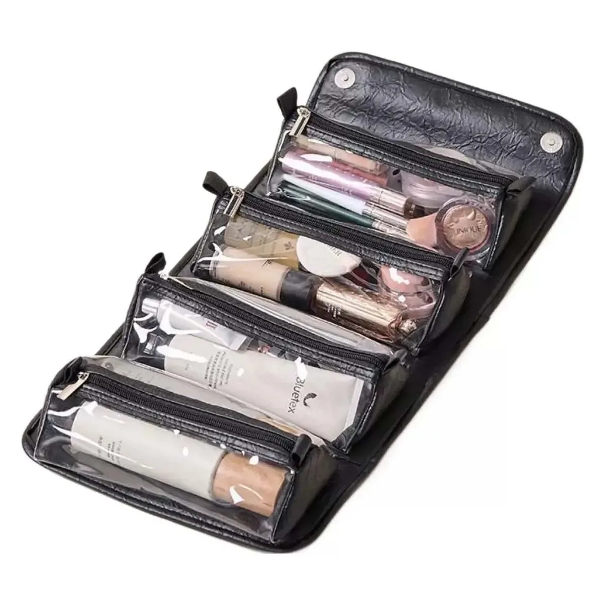 nouvelle trousse de maquillage grande capacité, détachable et pliable pour femmes, idéale pour le transport, les voyages et une utilisation portable.