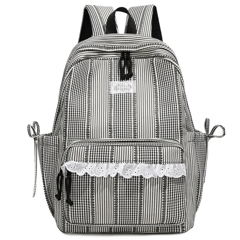 sac à dos personnalisé, sac à dos rayé simple et décontracté, sac à dos pour étudiante, sac à dos pour les cours, les trajets quotidiens et les voyages