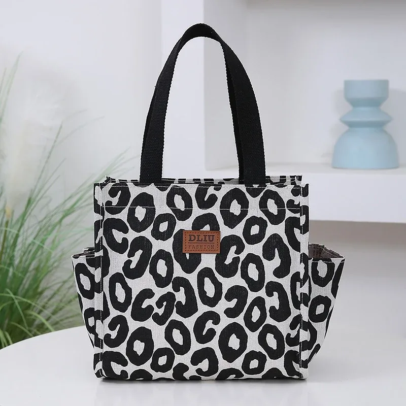 sac fourre-tout à la mode avec boîte à lunch zippée, sac à bento thermique, sac de transport à la main pour employés de bureau et mamans avec enfants