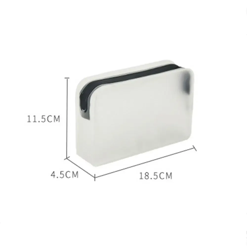trousse de toilette et de maquillage en tpu mat pour femme, pochette de rangement souple et transparente