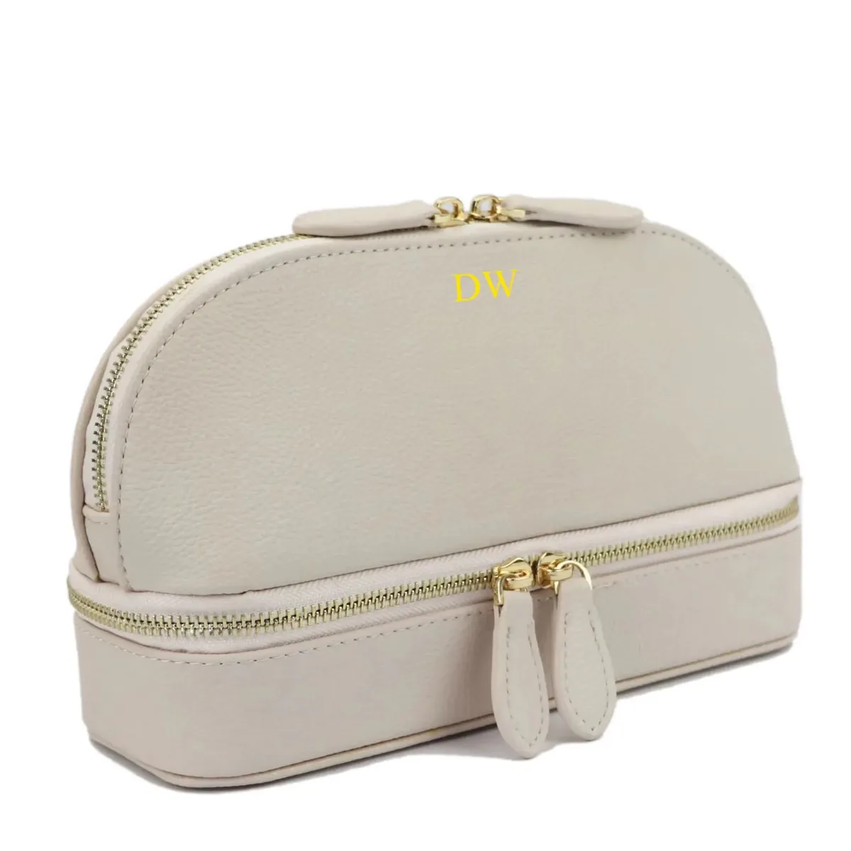 sac à cosmétiques personnalisé en cuir pu pour femmes, trousse de maquillage de voyage avec étui de rangement de bijoux, pochette de voyage 2 en 1 pour dames
