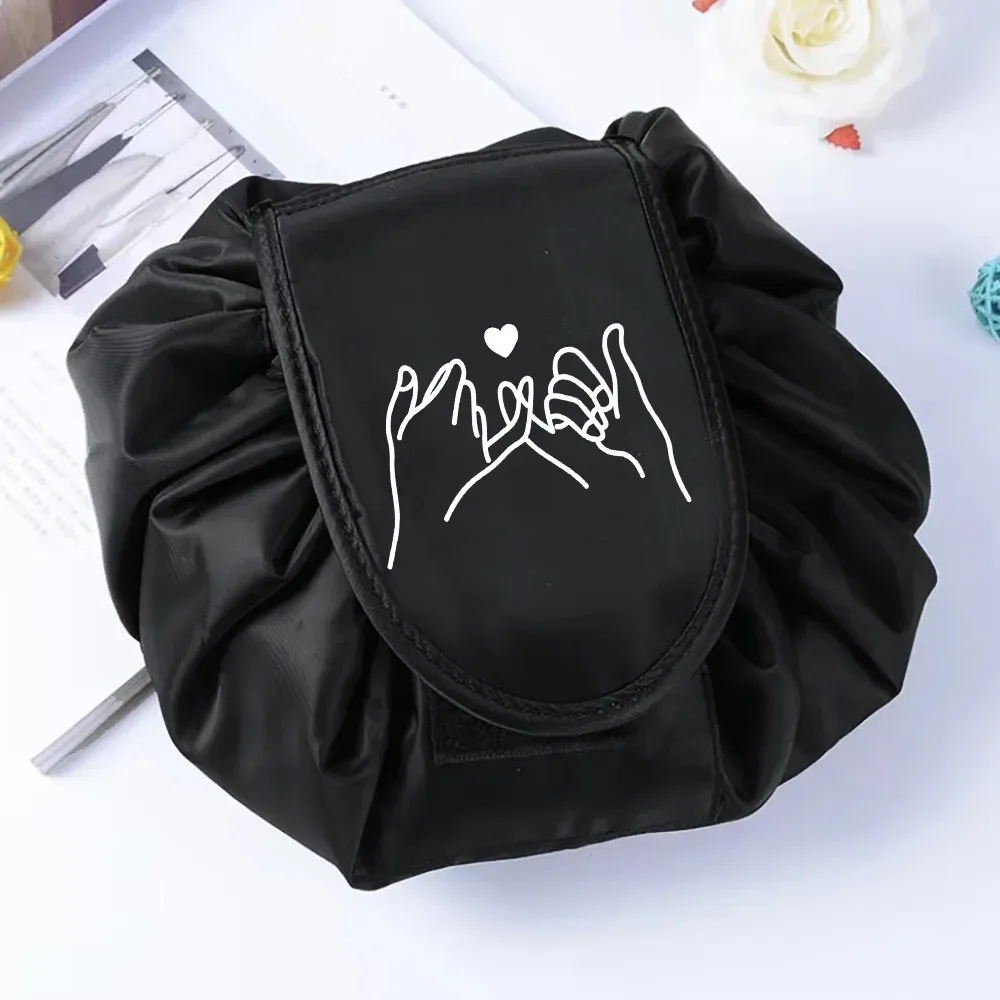 sac de rangement portable étanche pour cosmétiques, sac paresseux de proximité wstring, poudres de maquillage magiques, grande capacité, trousse de beauté de toilette de voyage