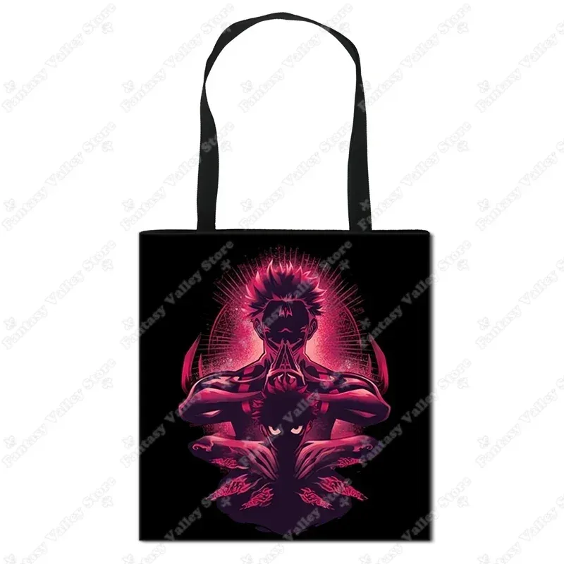 sacs à provisions anime jujutsu kaimmense, gojo satoru, yuji itadori, sac fourre-tout, sac à soupe, sac à provisions portable réutilisable, grande capacité