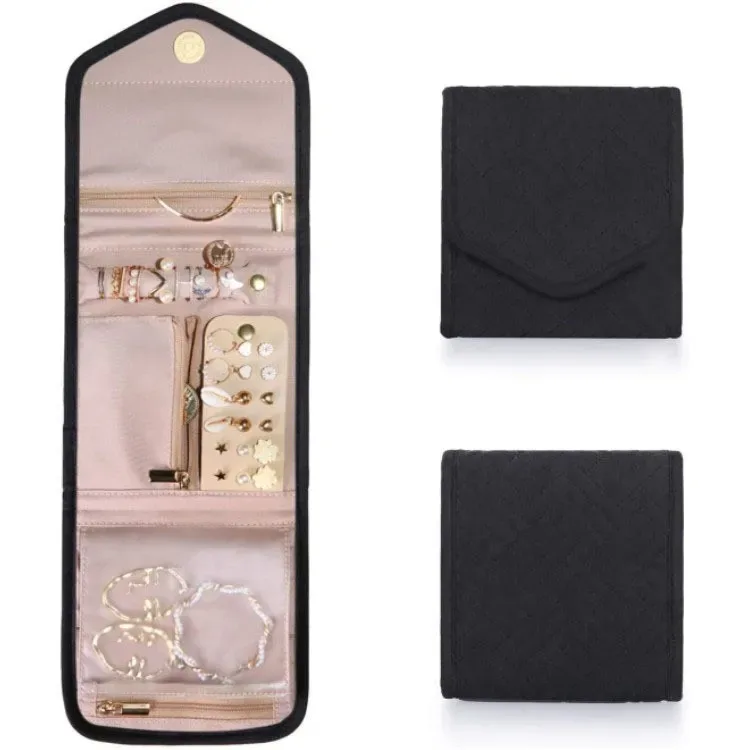 sac de rangement de bijoux pliable, sac à main portable, rangement de bijoux pour colliers, bagues, boucles d'oreilles, boîte à bijoux de voyage à domicile
