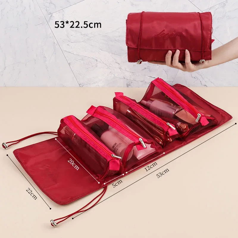 sacs à cosmétiques pour femmes, pochette de maquillage élégante en cuir pu, organisateur de produits de toilette de voyage, sac à main de rangement, fourre-tout de maquillage coréen