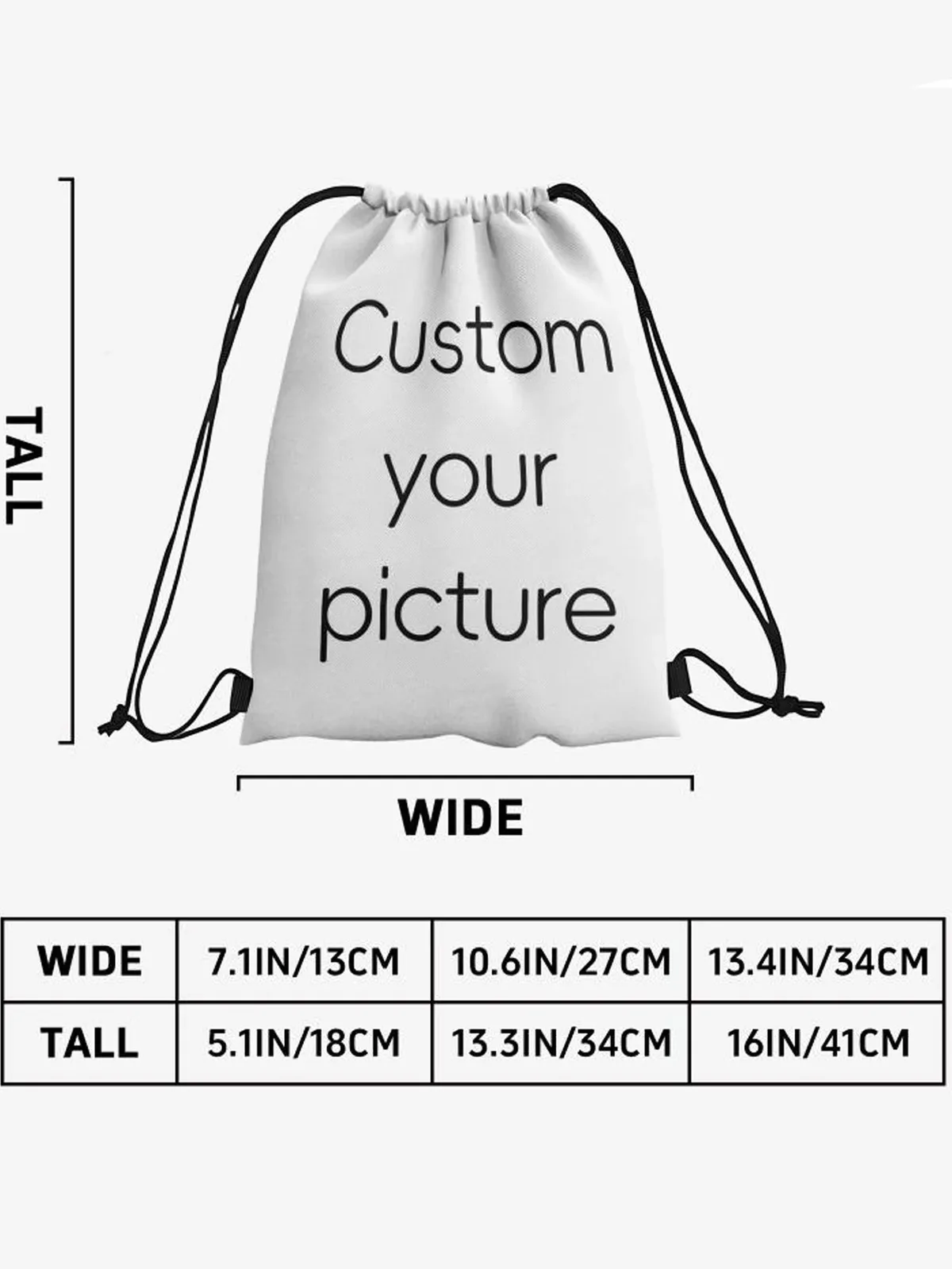 sac à dos de sport personnalisé avec cordon de serrage, sac de sport pour femmes et hommes, sac à dos de shopping avec photo personnalisée