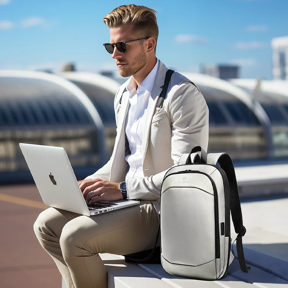 heroic knight sac à dos de voyage pour hommes étanche 17.3 "bagage à main sac à dos pour ordinateur portable mince extensible ykk trajet d'affaires mochila