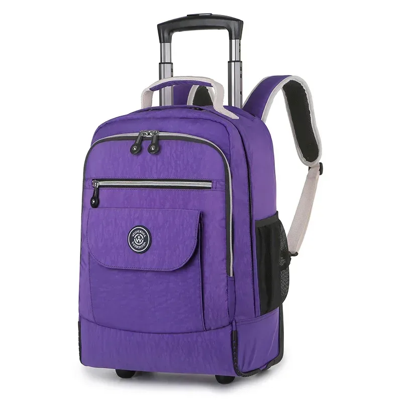 mode chariot bagages sac à dos avec roues voyage grande capacité chariot sacs bagages roulants ordinateur portable d'affaires sac d'école