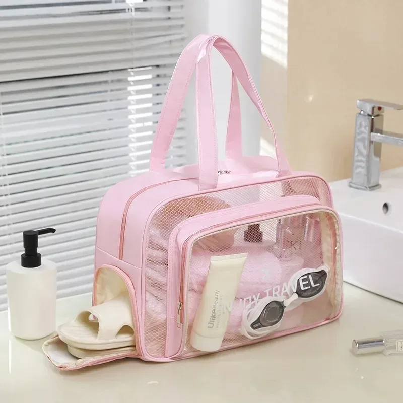 sac de lavage fitness à séparation humide et sèche, sac de rangement de voyage polyvalent, sac à cosmétiques portable en pu imperméable, 1 pièce, nouveau