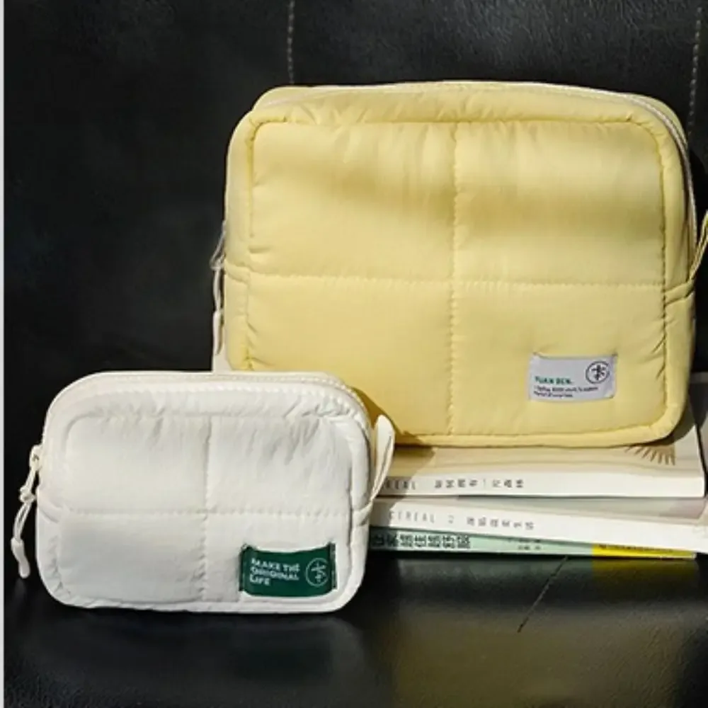 trousse de maquillage matelassurera, sac de rangement pour soins de la peau, valise carrée douce, solide, document, poudres cosmétiques, divers