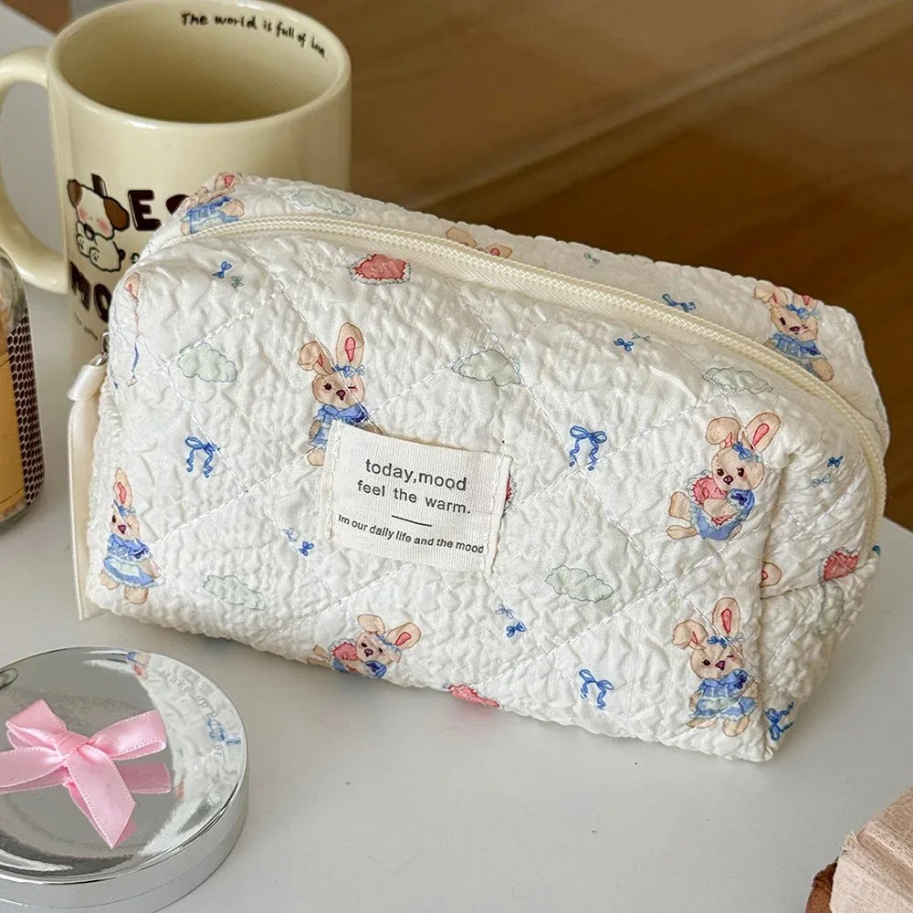 sac à cosmétiques pour femmes, animal de dessin animé mignon, fourre-tout de grande capacité, pochette matelassée, organisateur de voyage, sac à main de rangement de maquillage pour cadeau