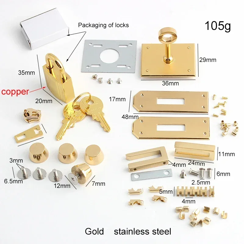 2/15 ensembles de fermoirs métalliques en acier inoxydable, serrure à clé pour sacs à main, sac à bandoulière, boucles de verrouillage torsadées, fermoir de fermeture, accessoires de sacs