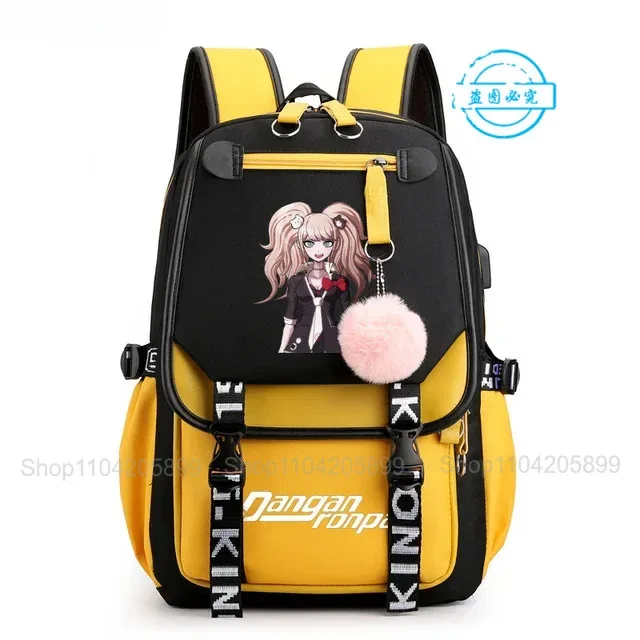sac à dos danganronpa anime mochila, sac d'école pour étudiants, sac de voyage avec port usb, sacoche décontractée pour ordinateur portable, grand sac messager, cadeau