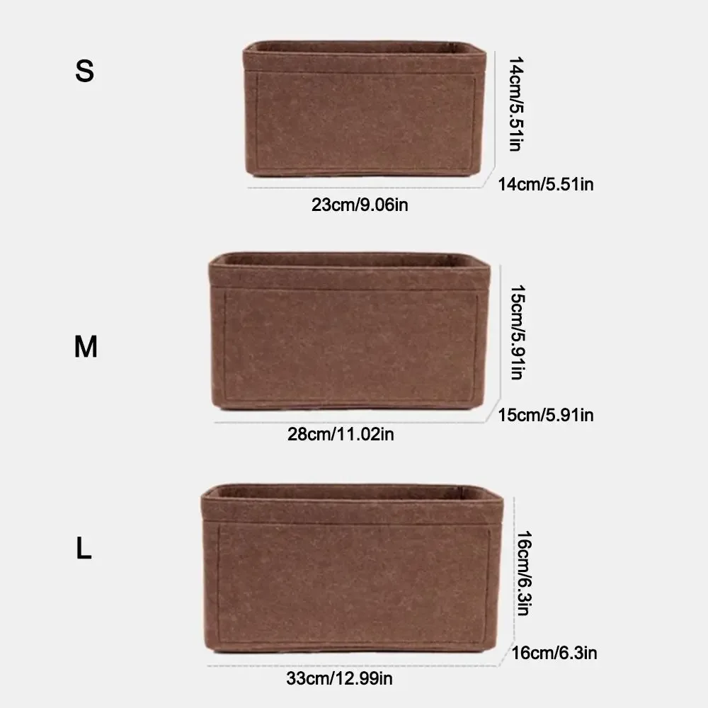 sac d'insertion en feutre multi-poches avec fermeture éclair, organisateur de sac à main grande capacité, sac intérieur pour lv speedy25/30/35/gentlewoman