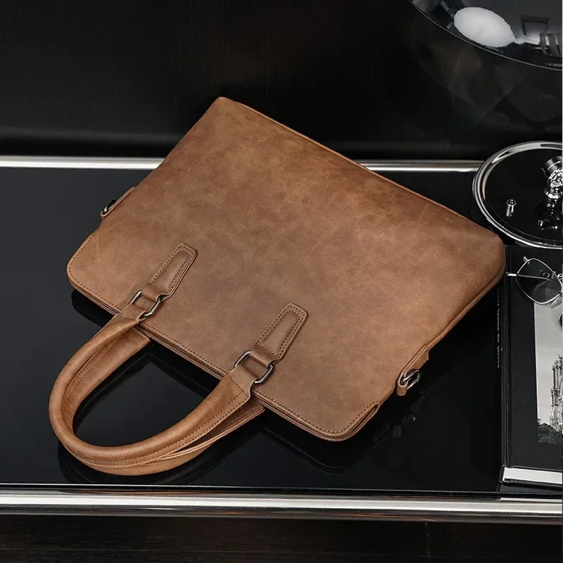 sacs à main vintage pour hommes, sacoche d'affaires pour ordinateur portable, sac à bandoulière tendance avec poignée supérieure et sacs bandoulière