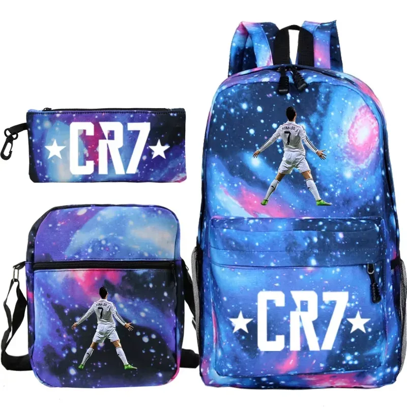 nouveaux sacs à dos cr7 3 pièces, style simple, légers, pour garçons et filles, sacs d'école, grande capacité, sacs à dos pour ordinateur portable pour adolescents, femmes et hommes, sacs de voyage