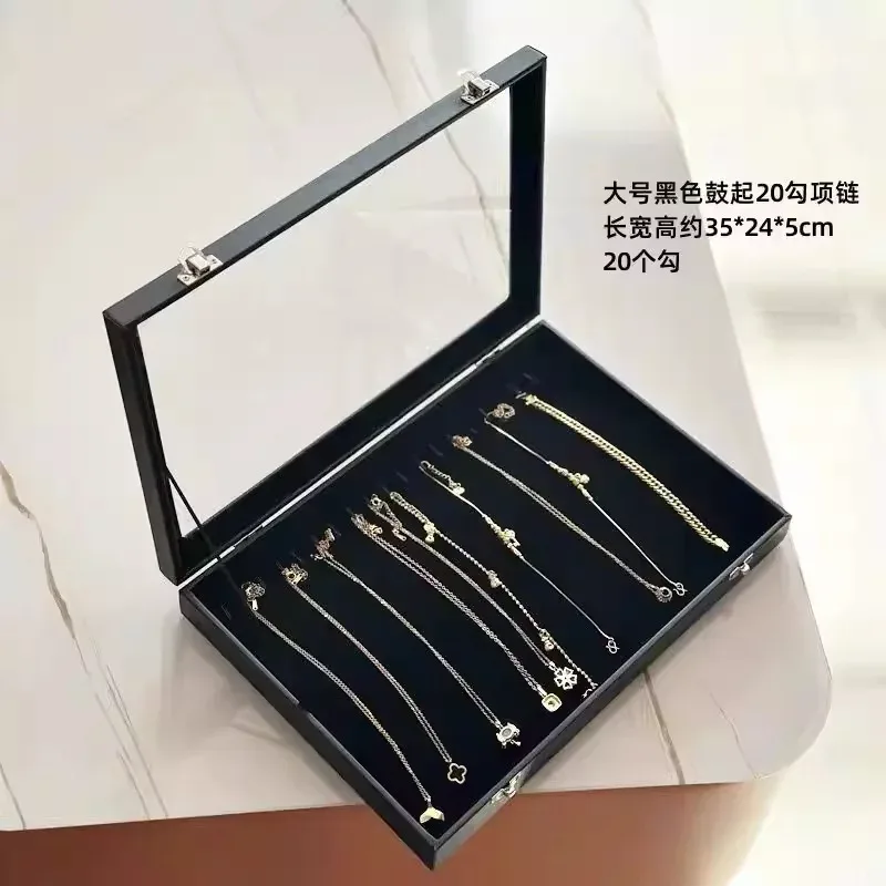 boîte à bijoux de grande capacité, présentoir à motif en bois, étui de rangement pour accessoires précieux, style vintage, matériau rigide