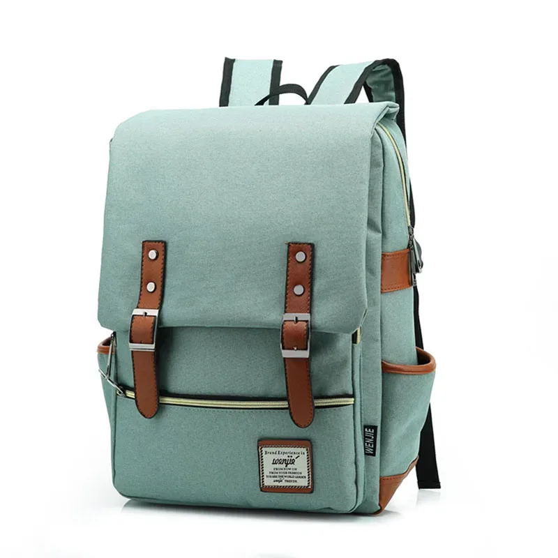 vintage 16 pouces sac à dos pour ordinateur portable femmes sacs en toile hommes toile voyage loisirs sacs à dos rétro sac décontracté sacs d'école pour adolescents