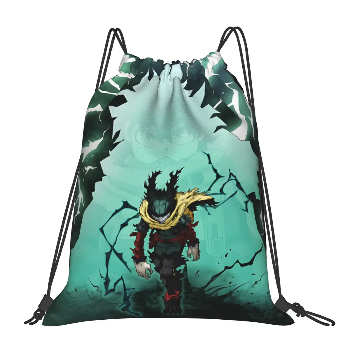 sac à cordon dark deku izuku midoriya my hero academia, sac à dos de rangement pour la gym, sac à chaussures pour l'école, 1 pièce