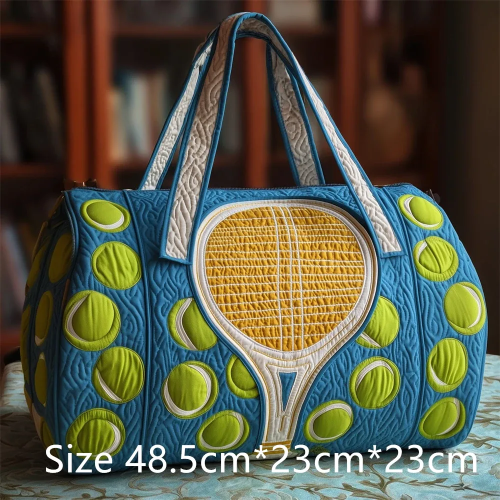 sac de sport matelassé imprimé en 3d pour raquette de tennis, grande capacité, sac de voyage et de sport, sac de week-end tendance pour hommes et femmes