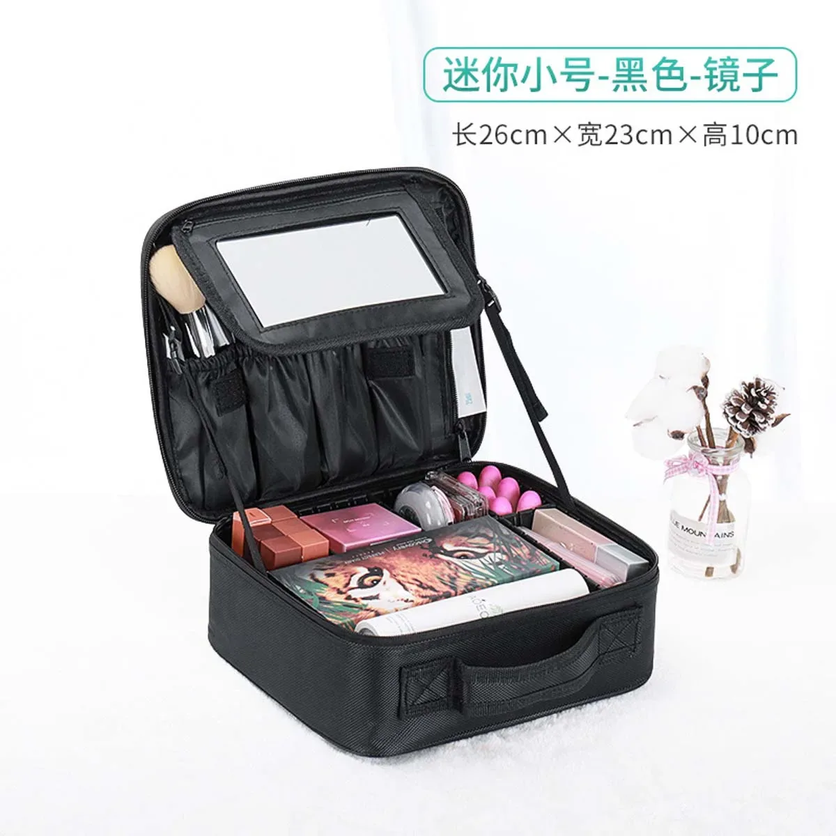 trousse de maquillage professionnelle pour femmes, avec miroir, séparateur réglable, boîte de maquillage de voyage, nouvelle grande capacité, tatouage des ongles, portable