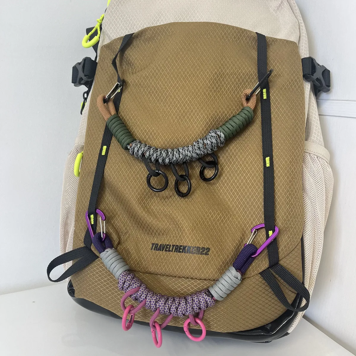 accessoires de sangle de sac multifonction en paracorde tressée à la main pour modification tactique extérieure diy, corde de suspension pour sac à dos