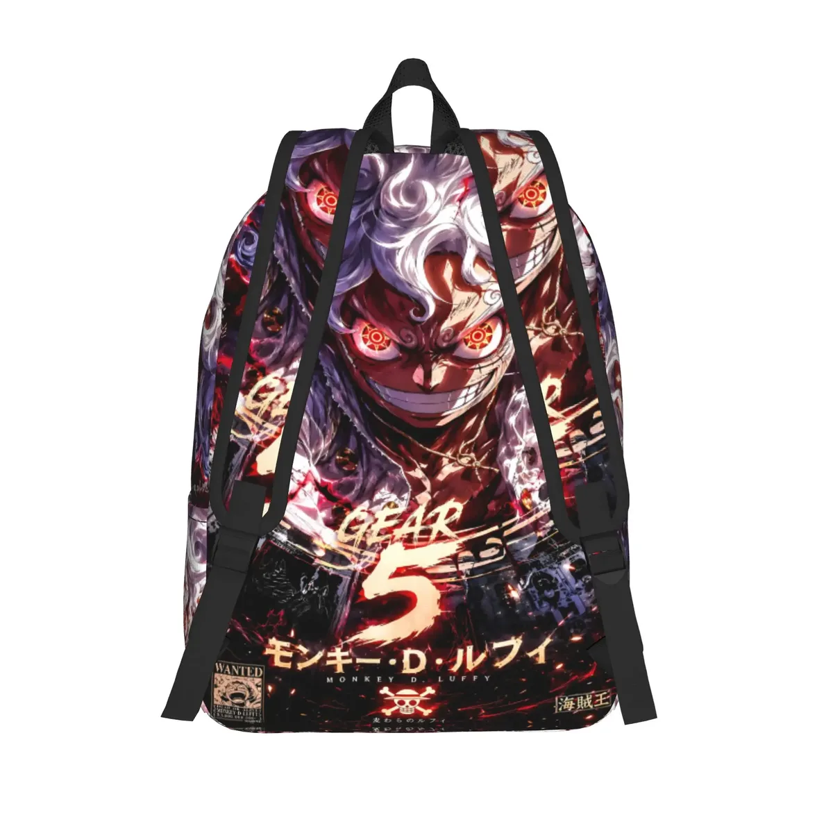 Sac à dos One Piece Anime LUFFY Gear 5, style Shonen, classique, avec fermeture éclair, pour voyage